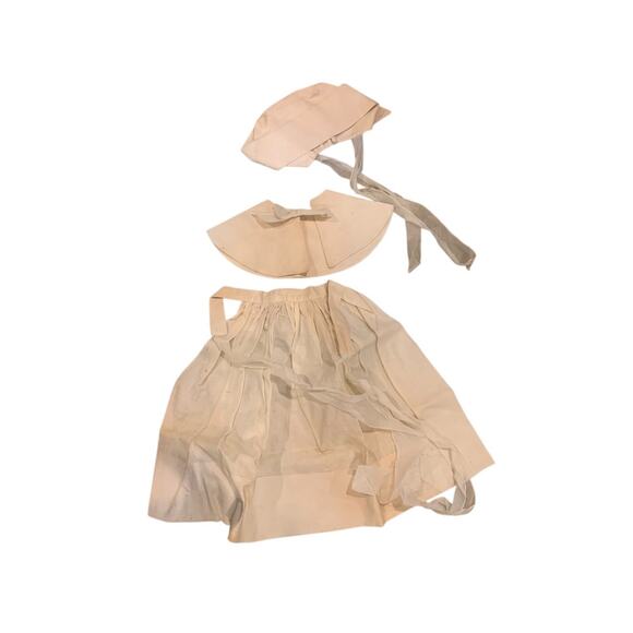 Set of 6 Youth Vintage Handmade Costume Pieces Dress Cloak Apron Bonnet - Picture 2 of 11